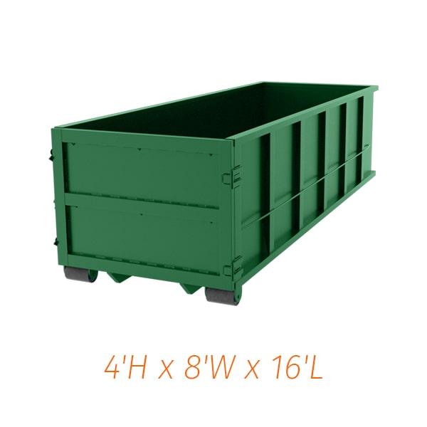 our dumpster rental services offer 15 yard dumpsters